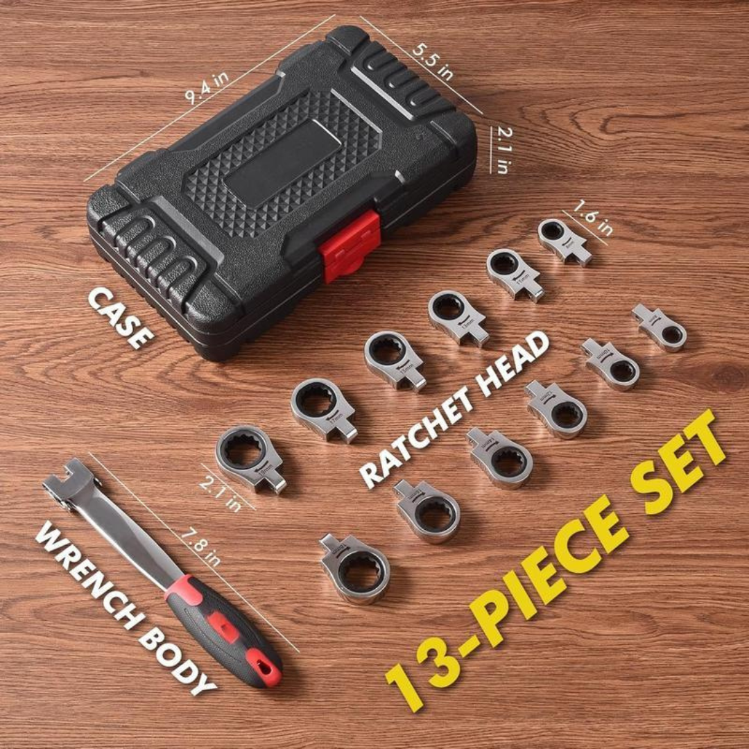12 in 1 Interchangeable Heads Ratcheting Wrench Set