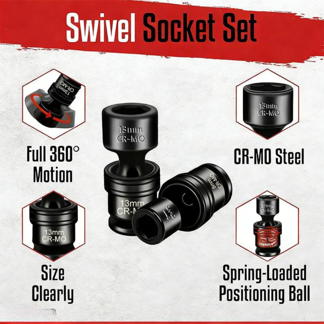 15 Pcs 3/8" Drive Shallow Universal Socket Set