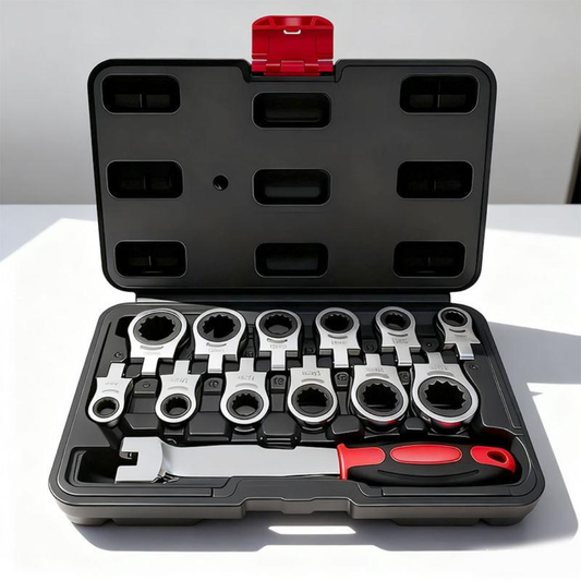 12 in 1 Interchangeable Heads Ratcheting Wrench Set