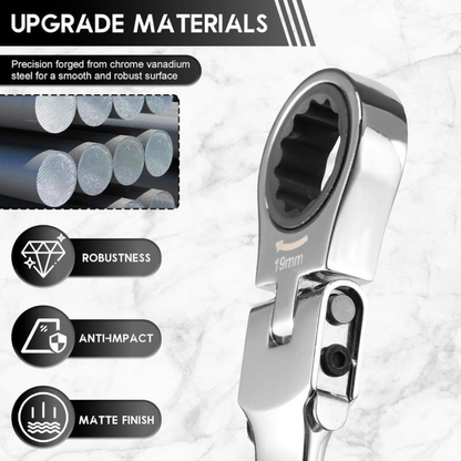 12 in 1 Interchangeable Heads Ratcheting Wrench Set