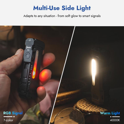 Flat RGB Water Proof Rechargeable Flashlight