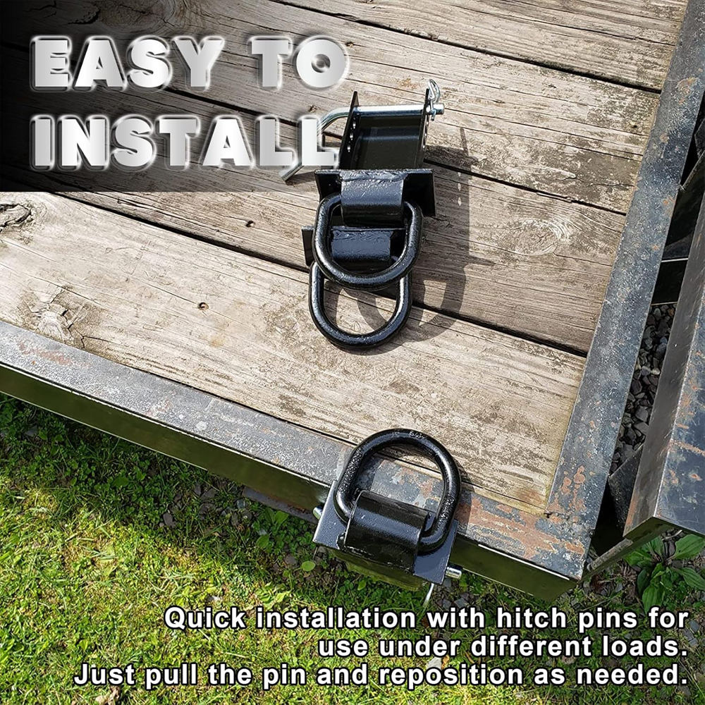 4Pcs 18000lbs Heavy Duty Removable D Ring Stake Pocket