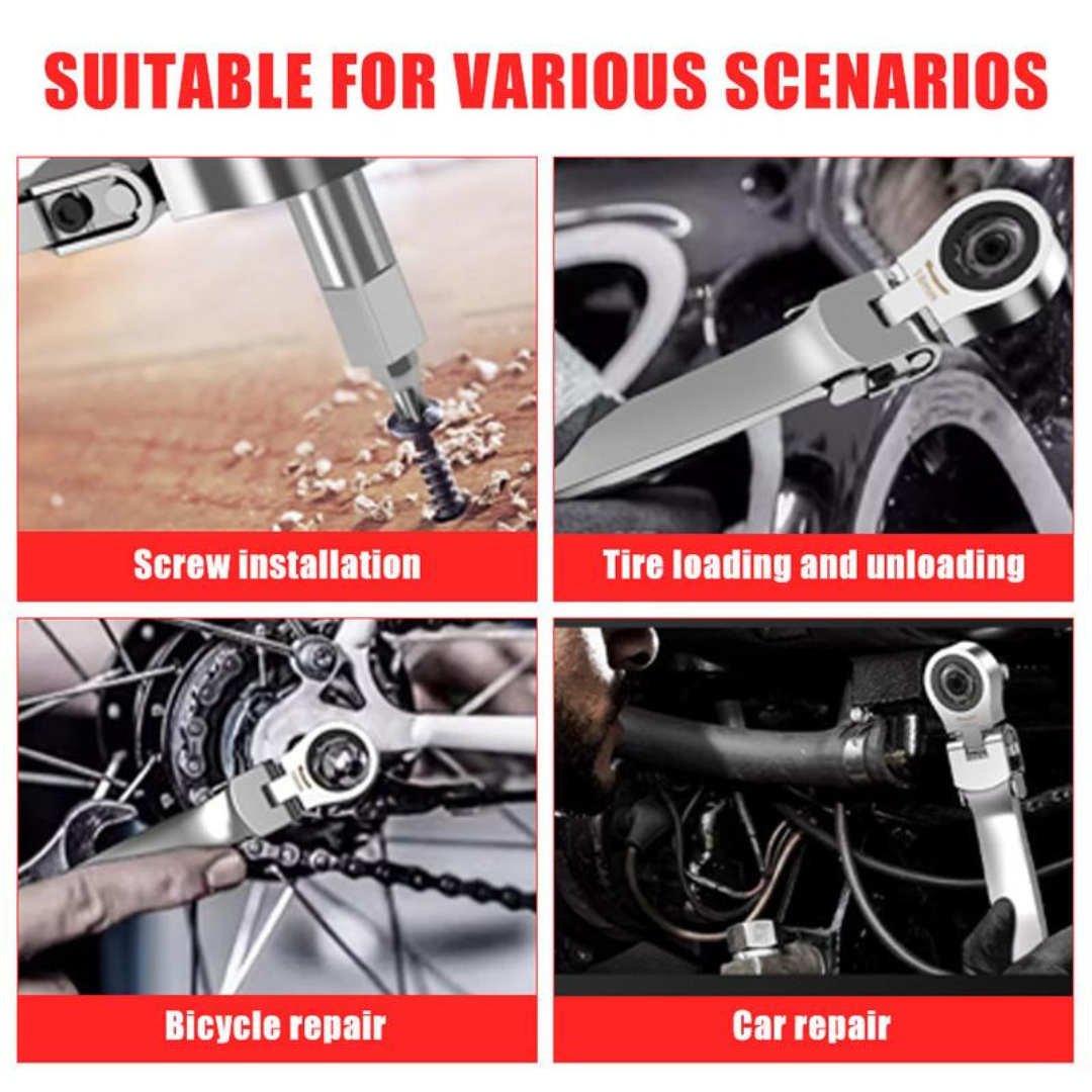 12 in 1 Interchangeable Heads Ratcheting Wrench Set